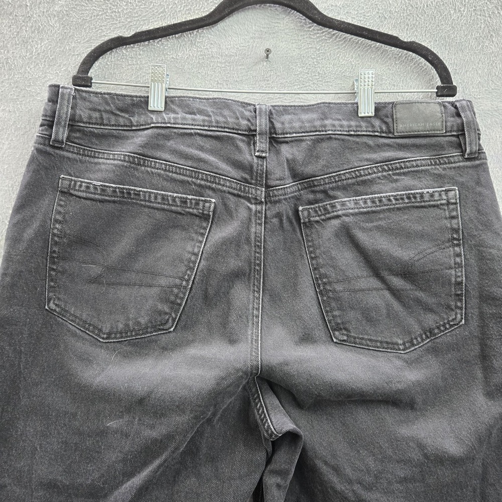 American Eagle Outfitters Women Jeans 14 Black Denim Stovepipe Baggy Y2K - Picture 11 of 12